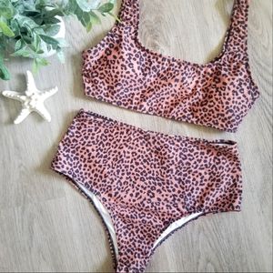 NWOT Leopard Print High Waisted Bikini